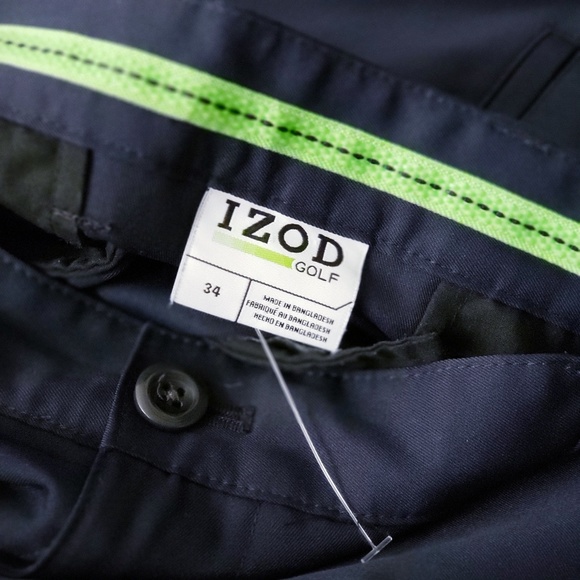 Izod Front Flat Navy Golf Shorts Sz 34 - Picture 5 of 5